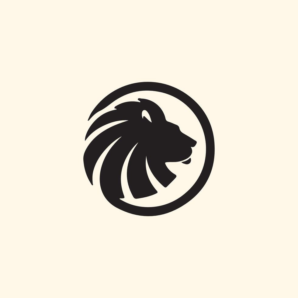 lion head logo design template illustration elegant vector