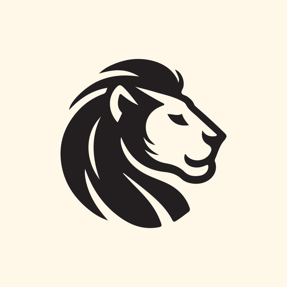 lion head logo design on white vector