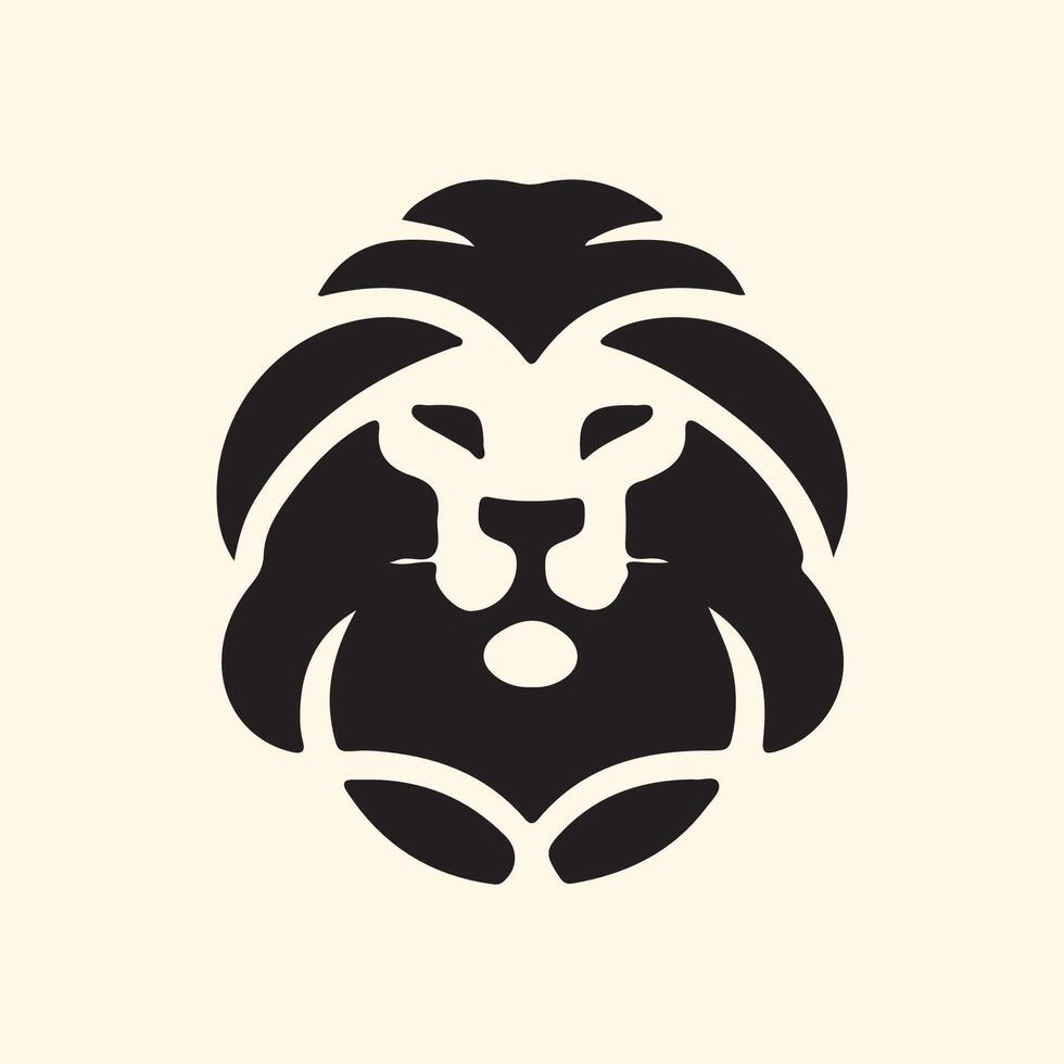 lion head logo design illustration vector