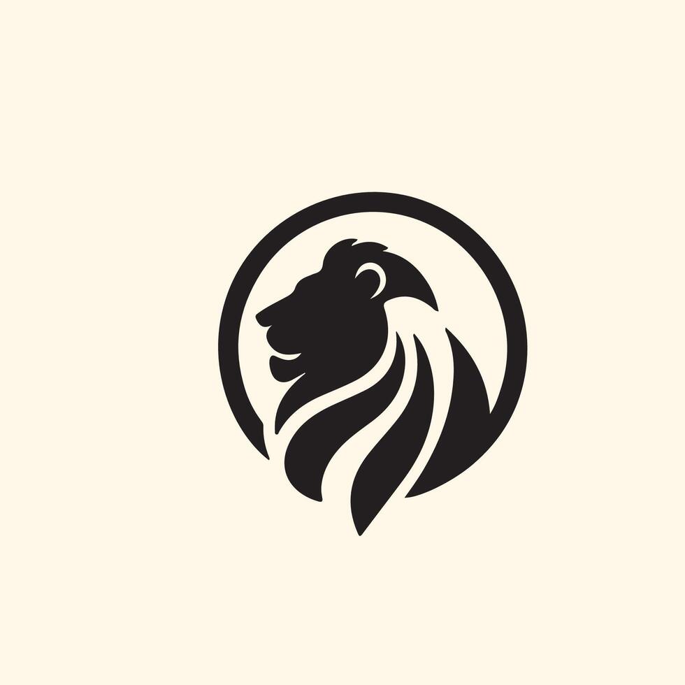 lion head logo simple vector