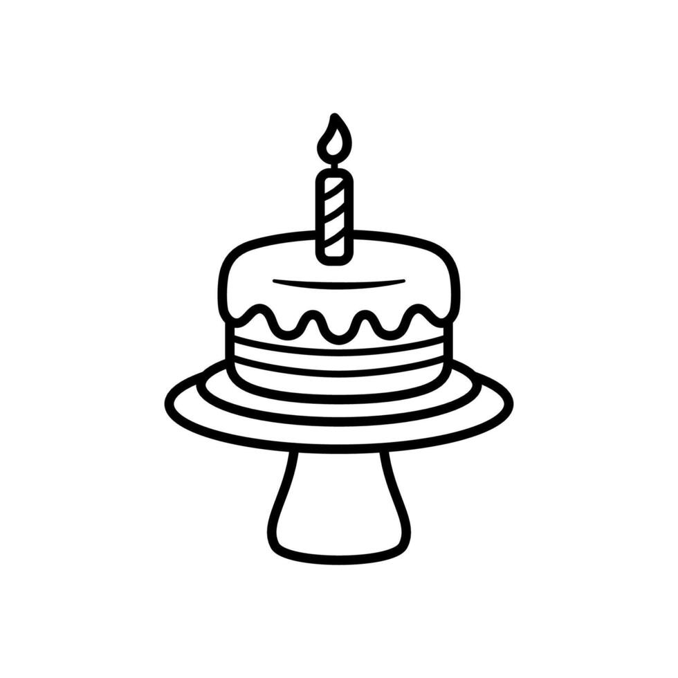 birthday cake with table stand vector