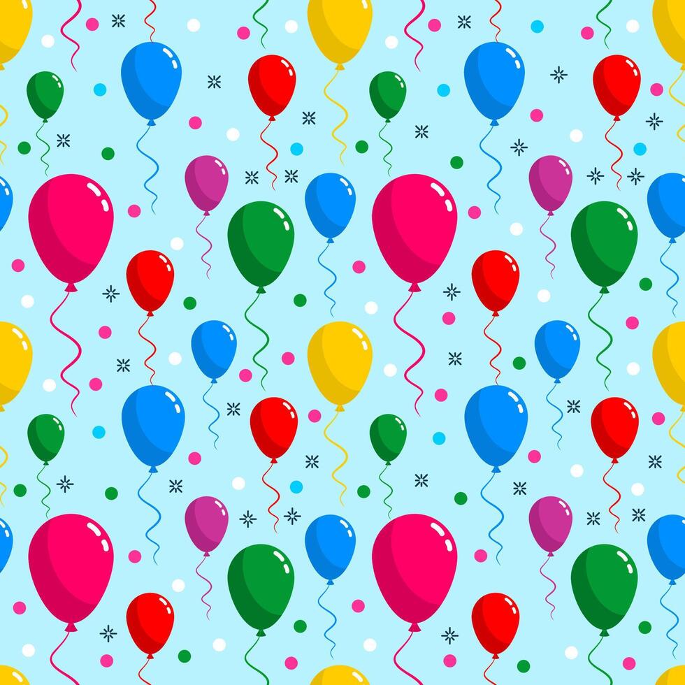 colorful balloons party seamless pattern background vector