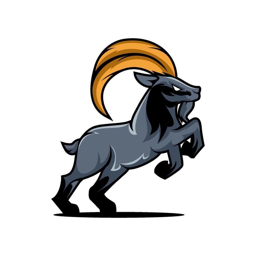 angry goat mascot logo illustration vector