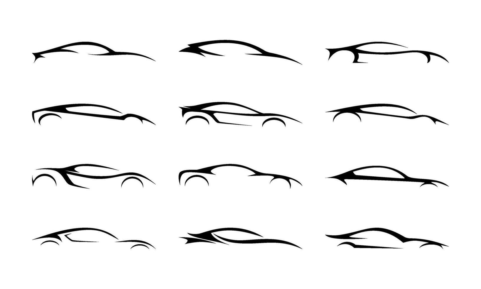 various car silhouette logo vector
