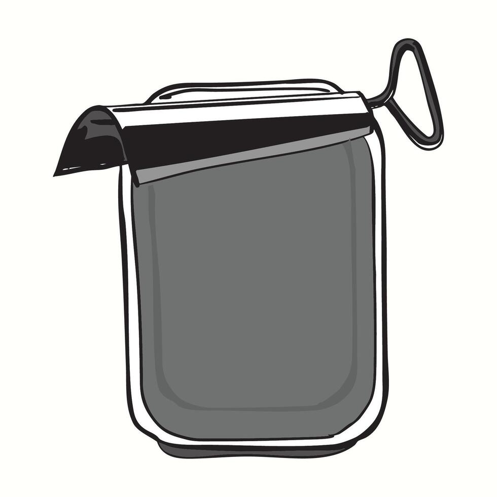 Silver Open Tin Can Illustration vector