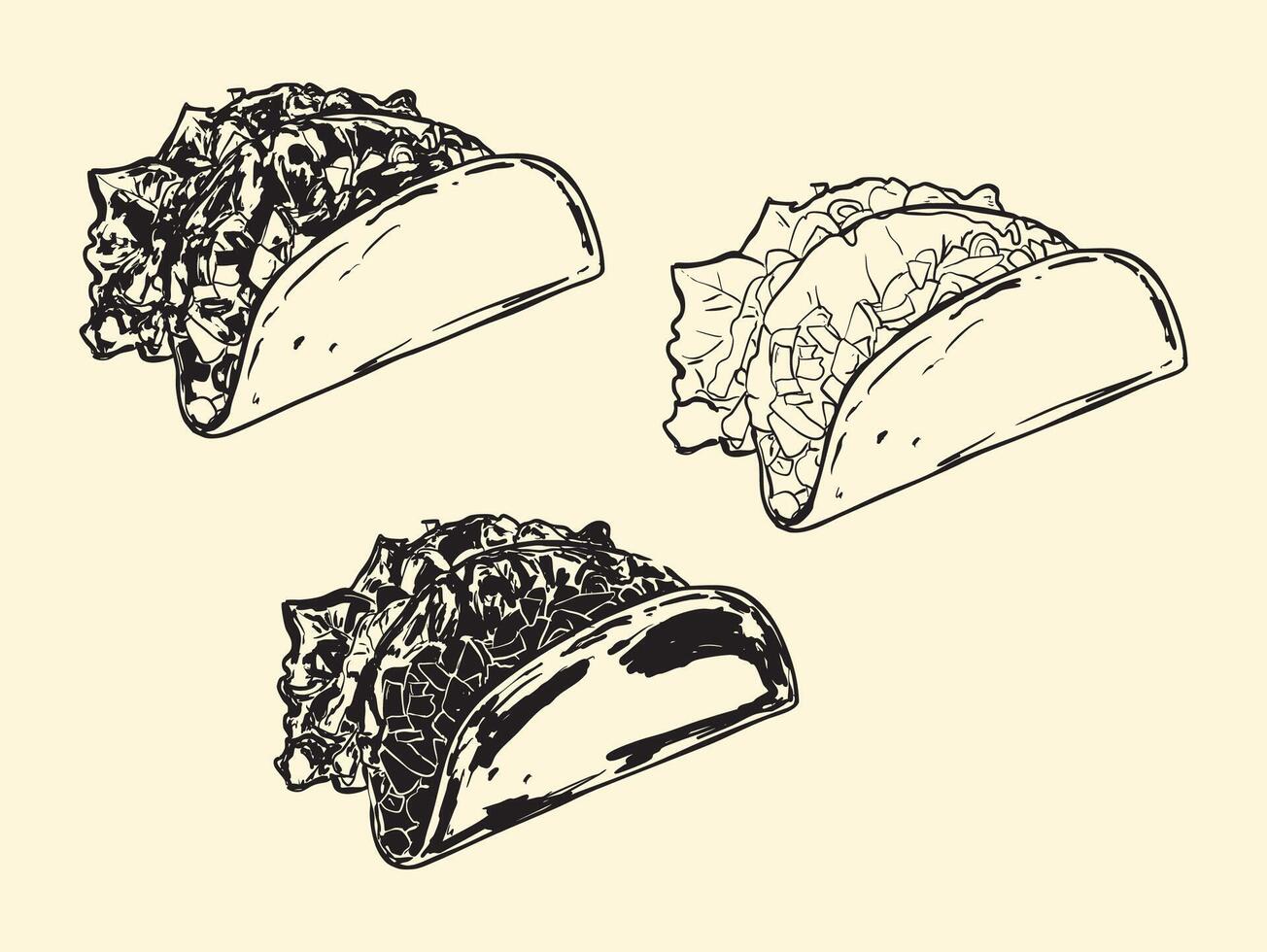 Taco Line Art Illustration vector