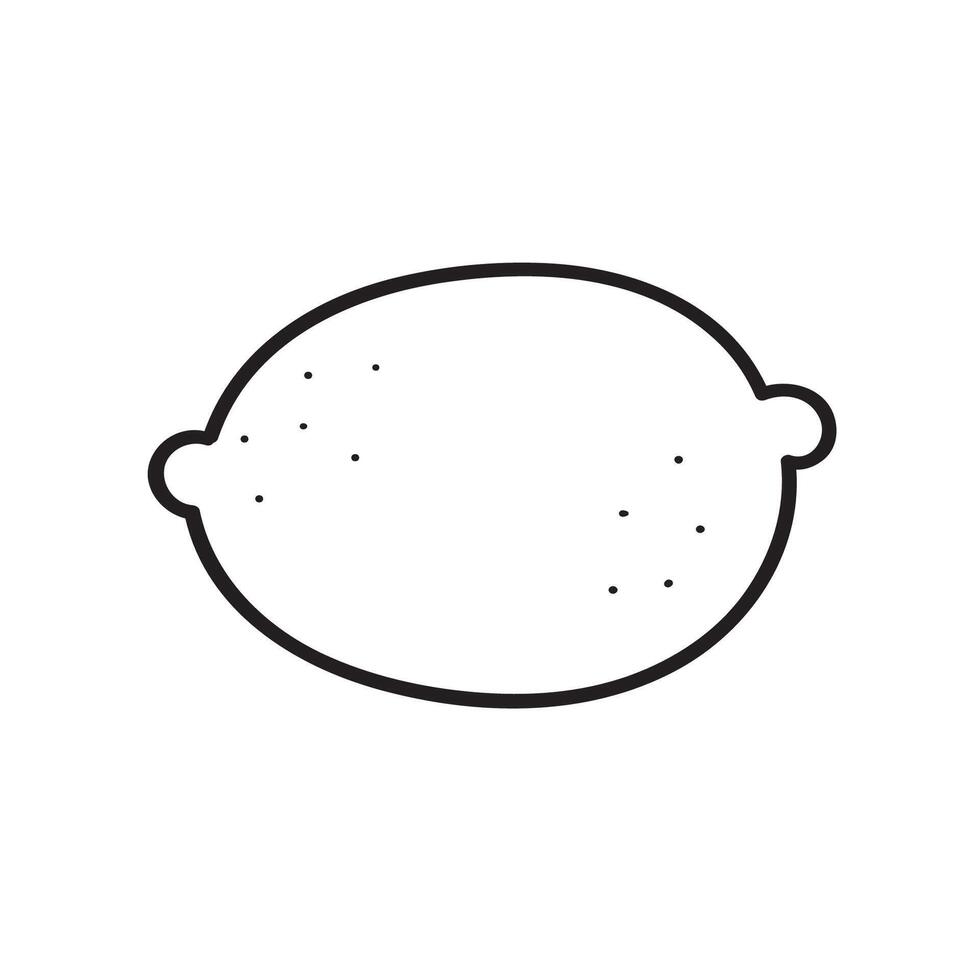 Outline isolated icon. Lemon fruit. illustration on white background. vector