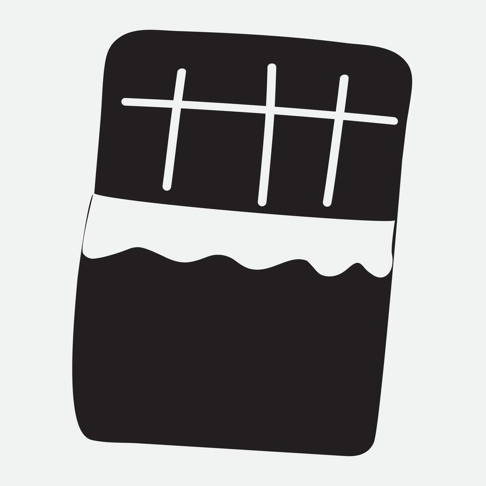 Chocolate bar silhouette. Simple flat illustration on white background. vector