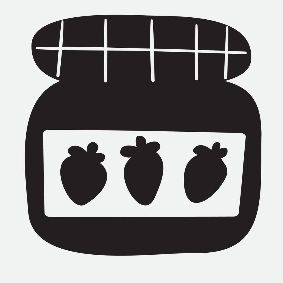 Jam. Silhouette icon. Hand drawn illustration. design on white background. vector