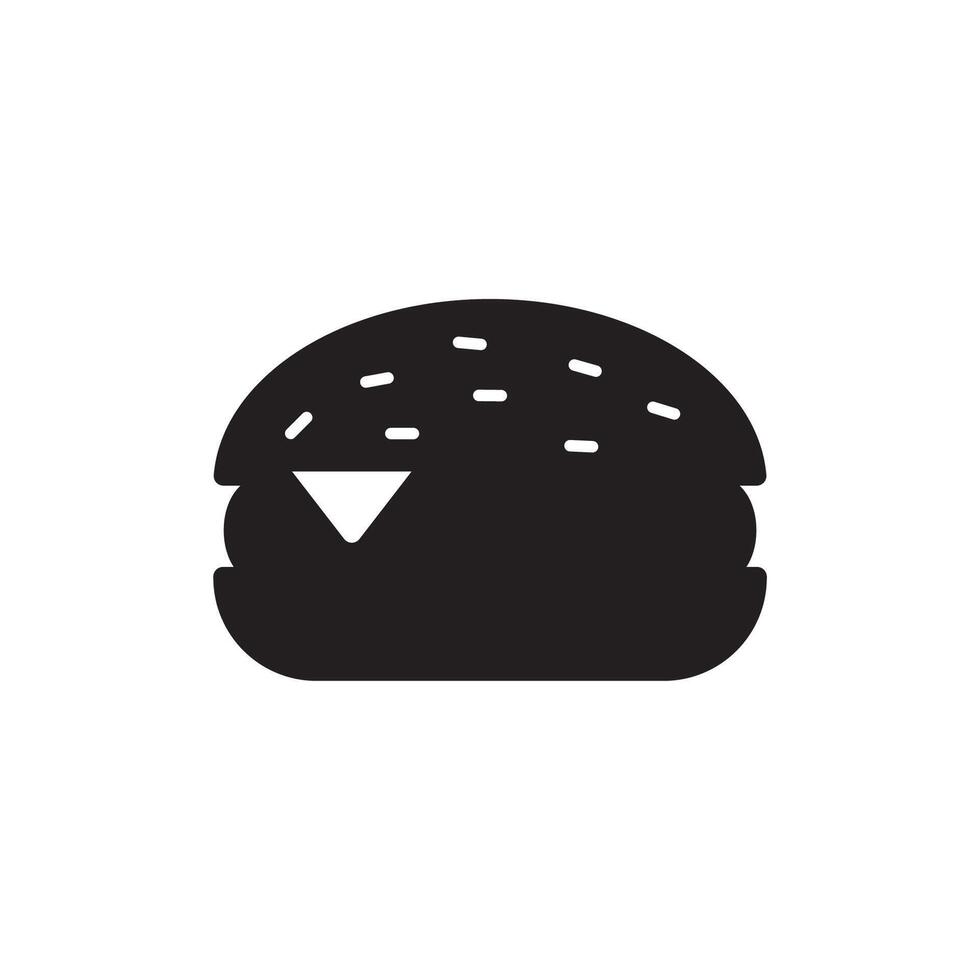 Silhouette of burger. Flat design. Illustration on white background. vector