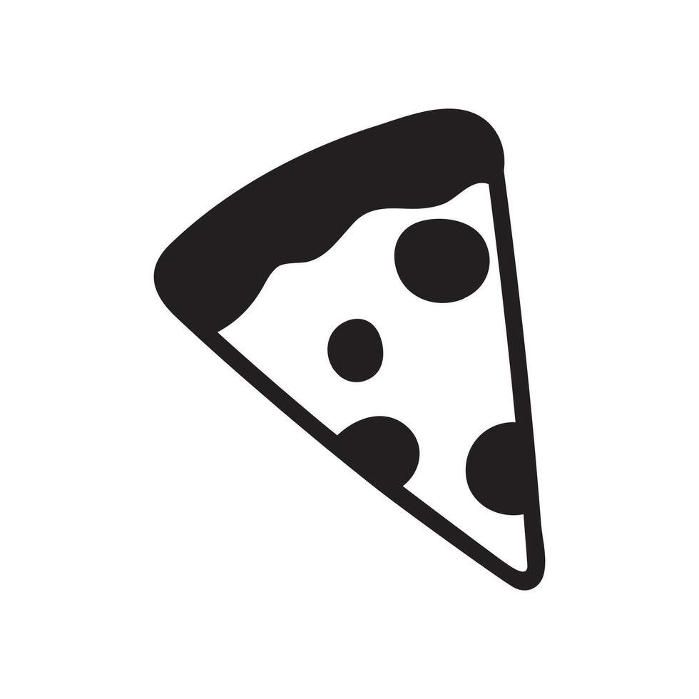 Silhouette of slice of pizza. Graphic design. Illustration on white background. vector