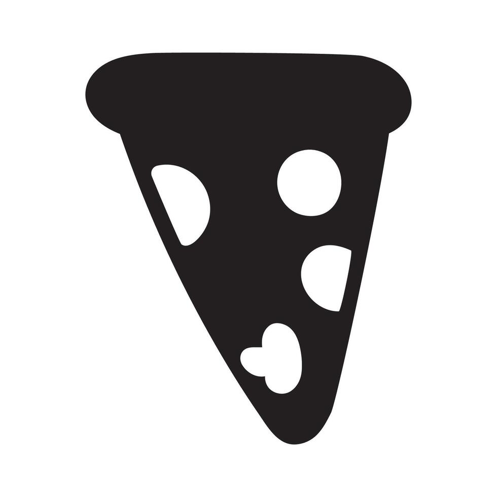 Slice of pizza. Silhouette design. Graphic illustration on white background. vector