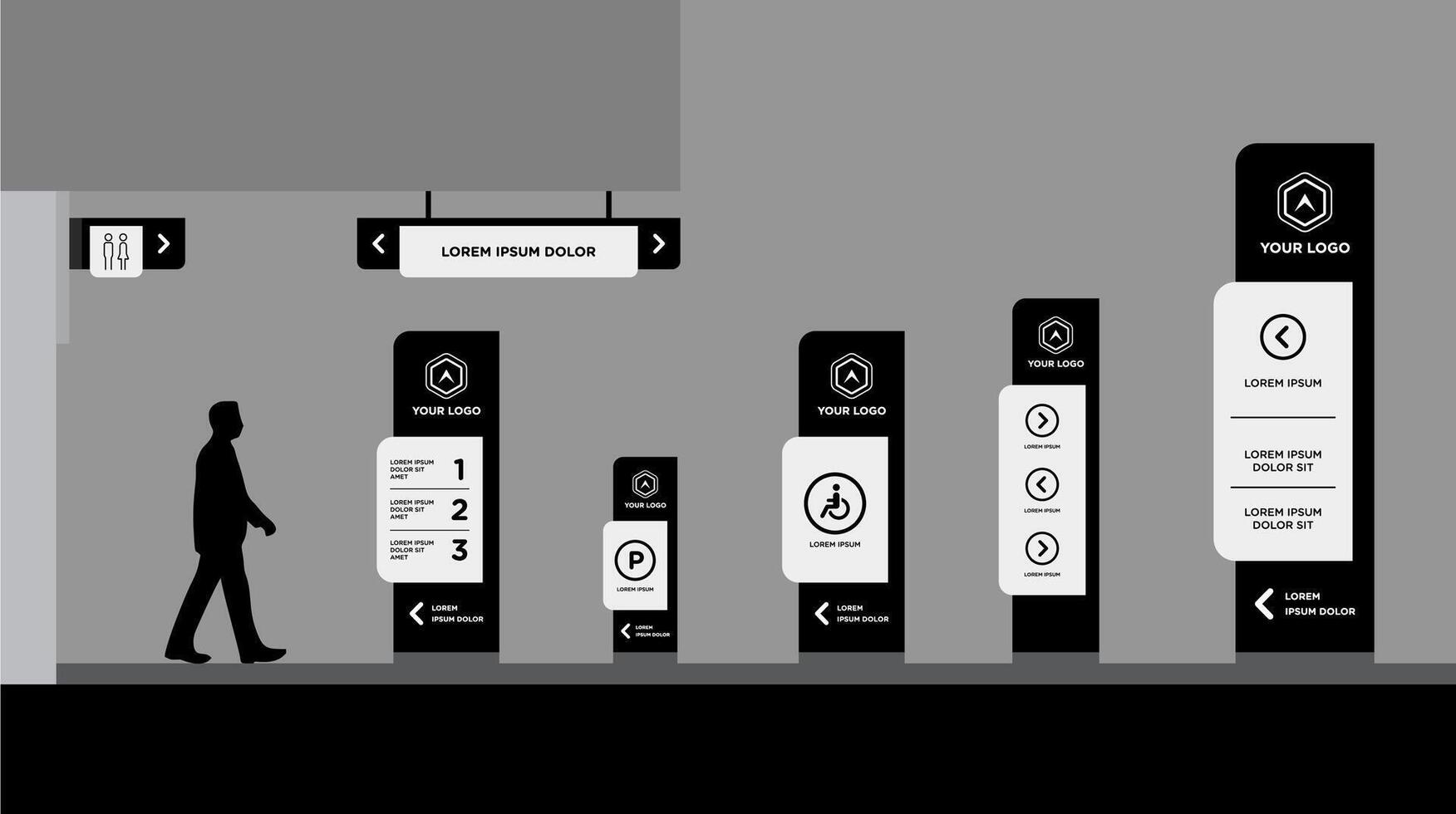Signage Advertisement billboards set vector