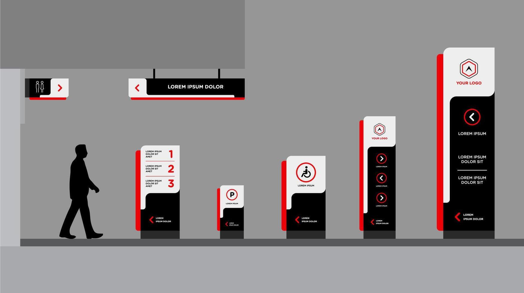 Set of signboards for business signage vector