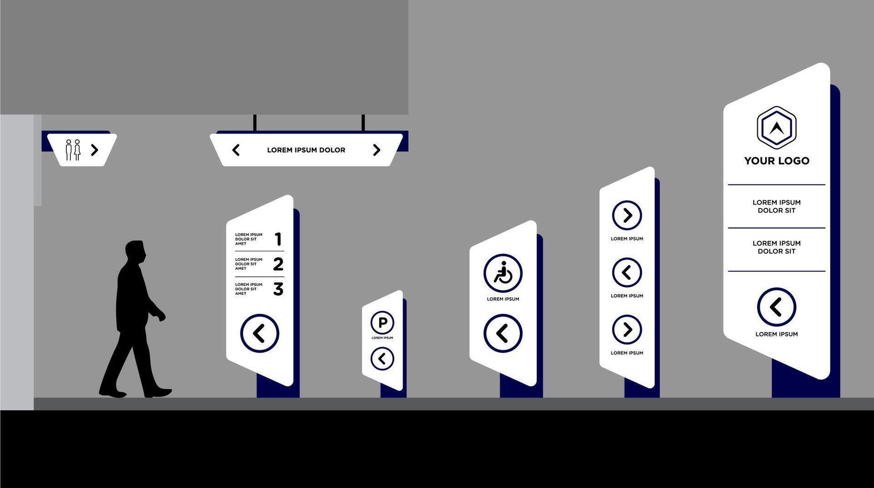 graphic traffic signage system vector
