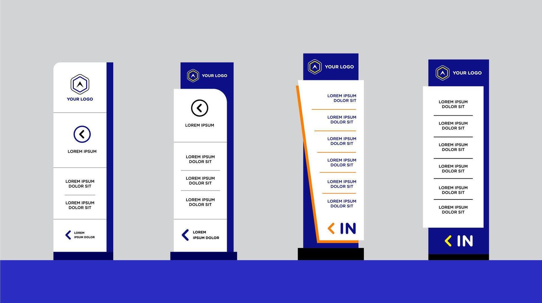 PyloSet of signage .Direction,pole, wall mount and traffic signagen vector