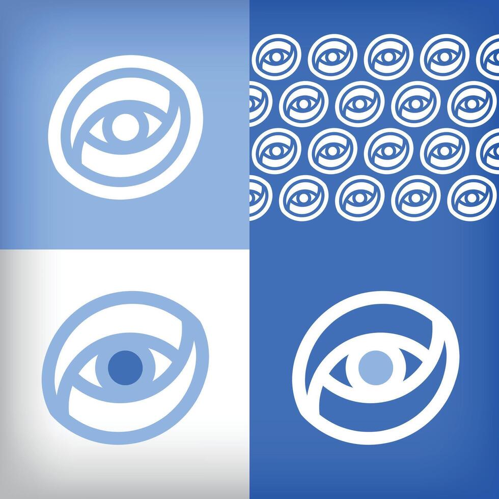Unique eye and health logo design. Presentation set for company use, Optician and clinic icon vector
