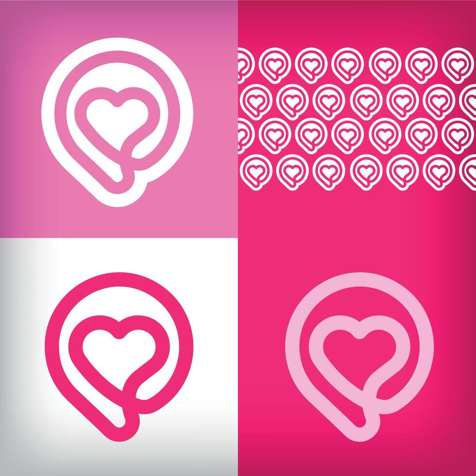Unique heart and location logo design. For company use presentation set, Health and clinic icon vector
