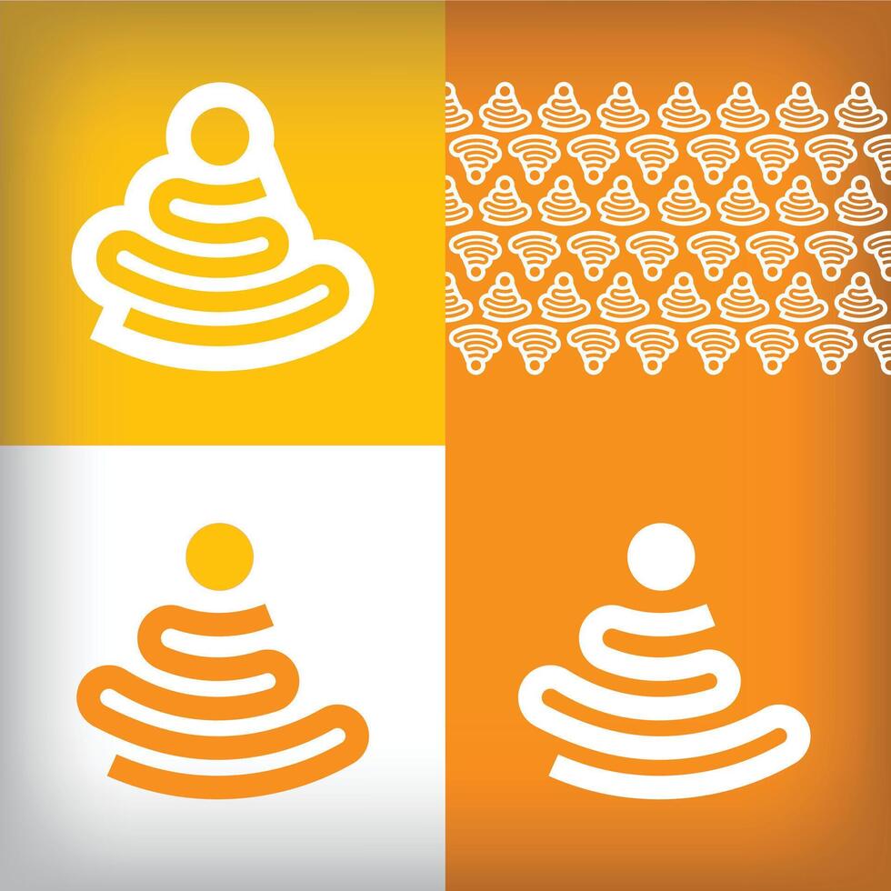 Unique continuous slice human logo design. For company use presentation set, Food and snack icon vector