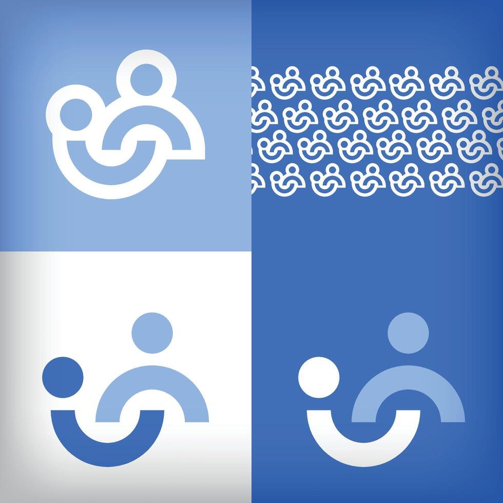 Unique human relations logo design. For company use presentation set, Team and development icon vector