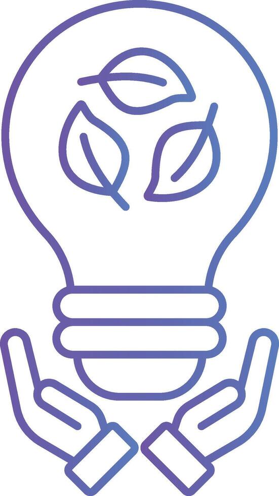 Eco Light Bulb Icon Gradient Style vector