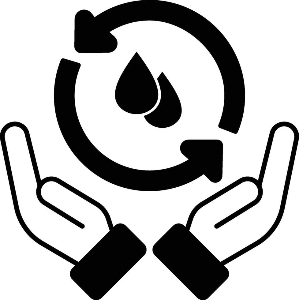 Save Water Icon Glyph Style vector