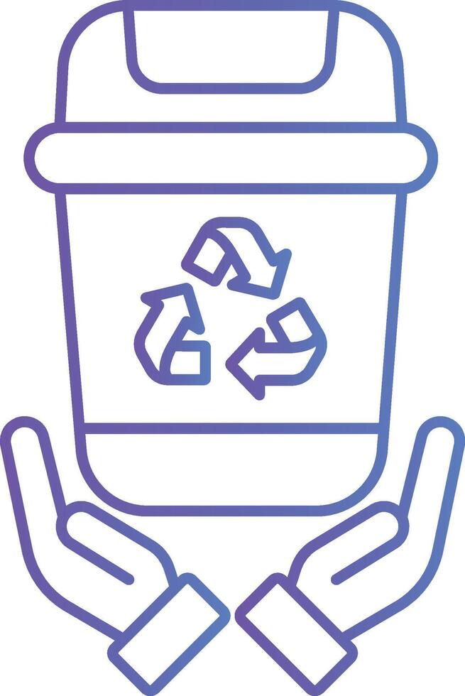 Trash Bin Icon Gradient Style vector