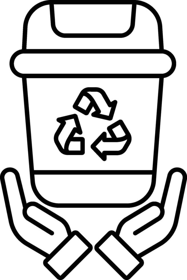 Trash Bin Line Icon vector