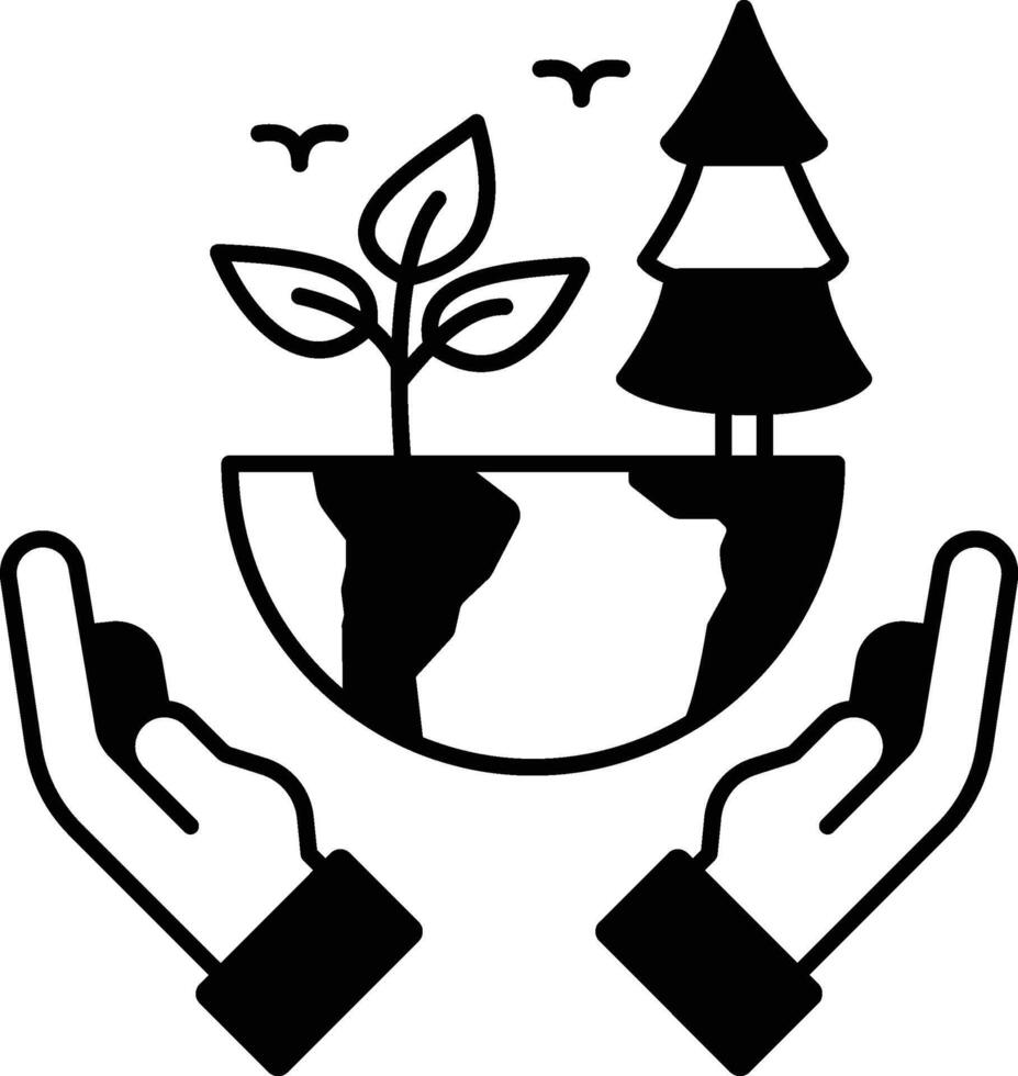 Global Warming Glyph Style vector