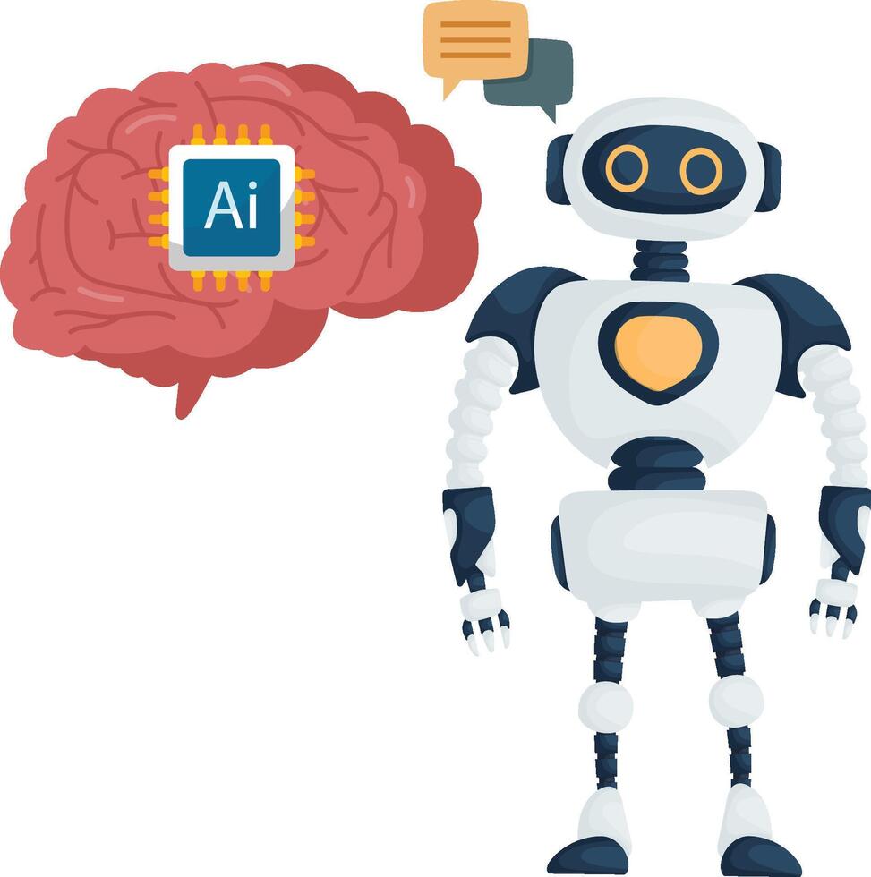 Artificial Intelligence Illustration Robot vector