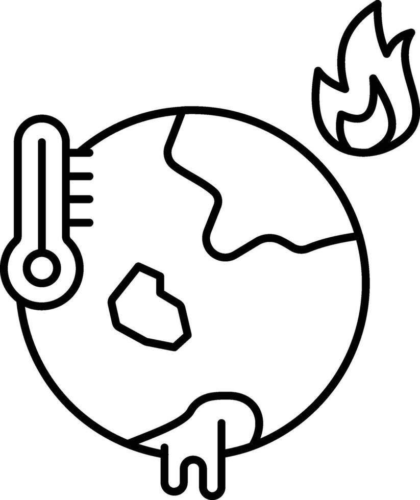 Global Warming Line Icon vector