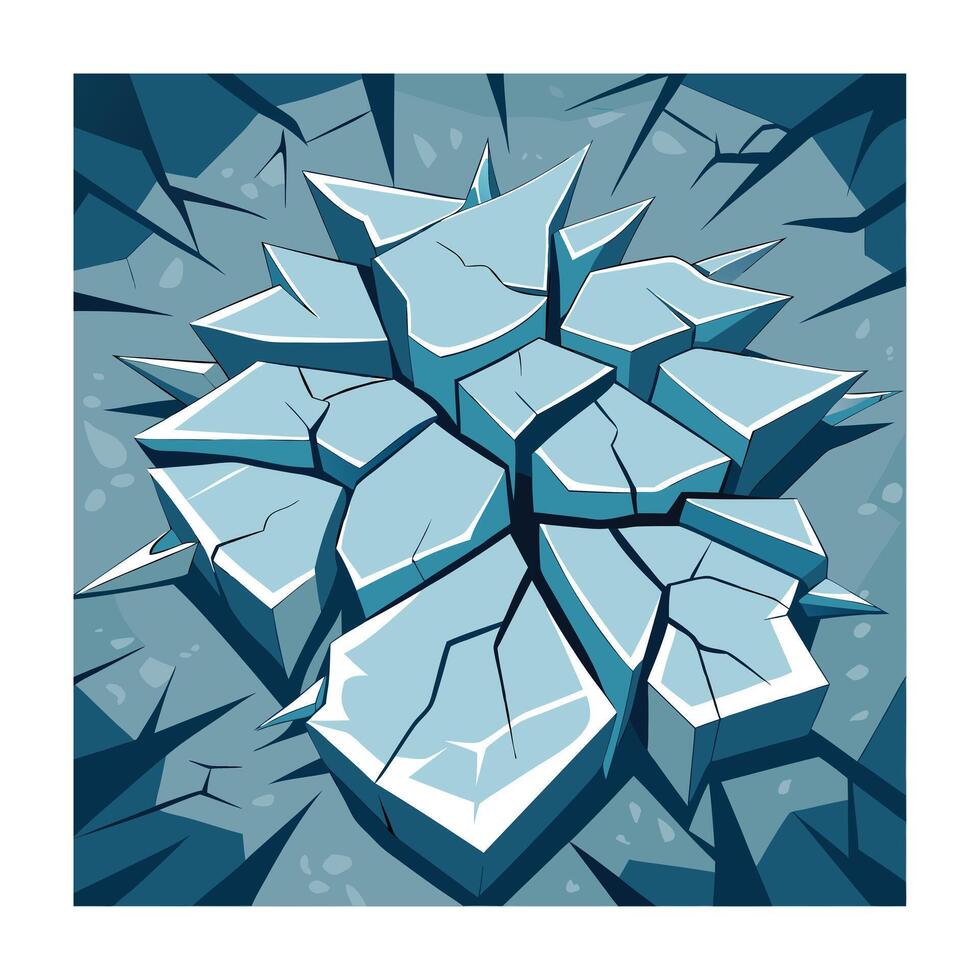 Cracked Ice Platform Isolated Illustration for Games and Design vector