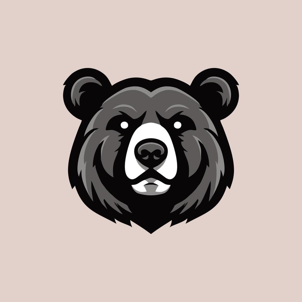 A bear head logo on a beige background vector
