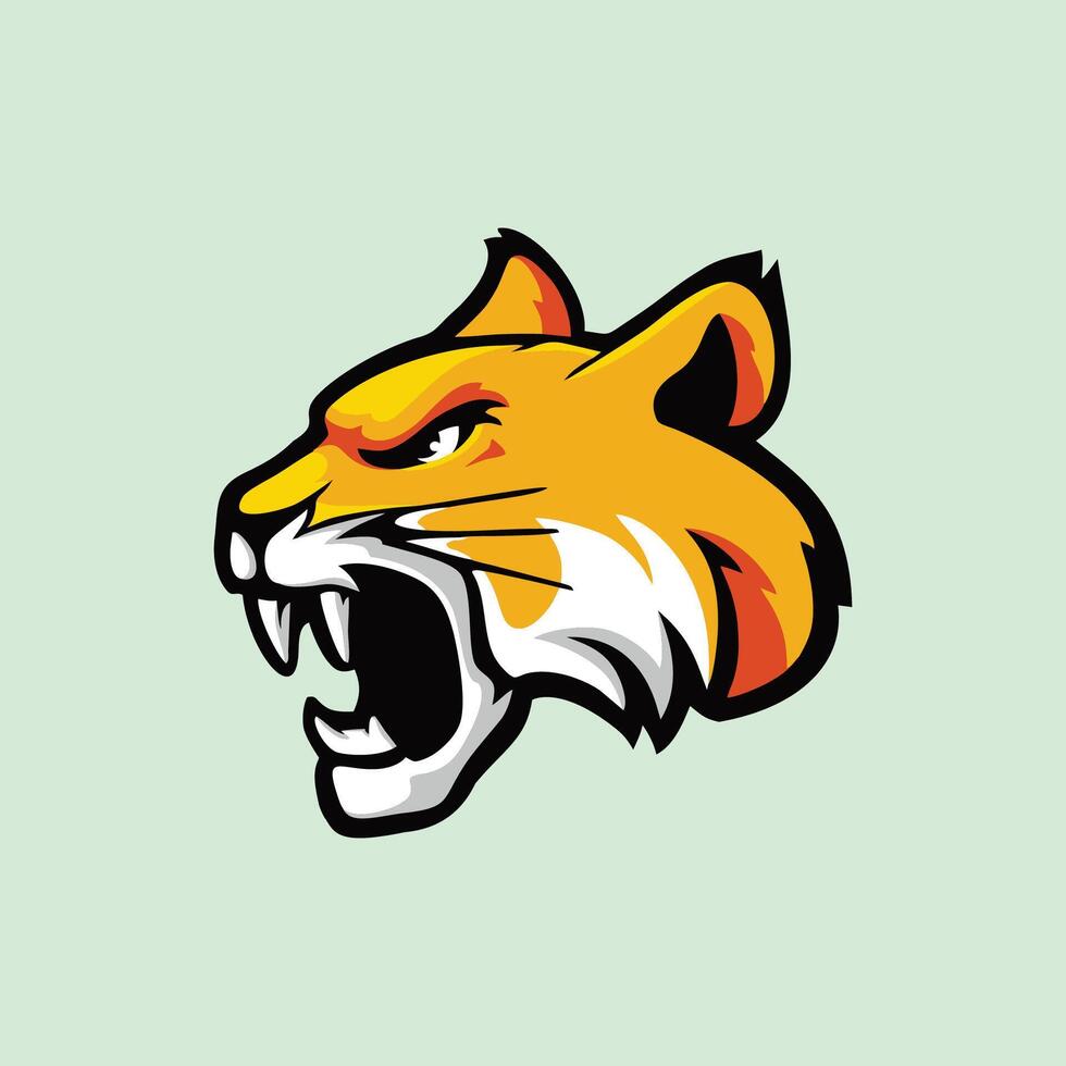 A tiger head cartoon style vector