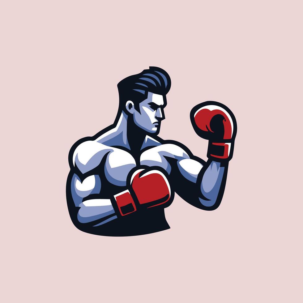A man with boxing gloves on his hand vector