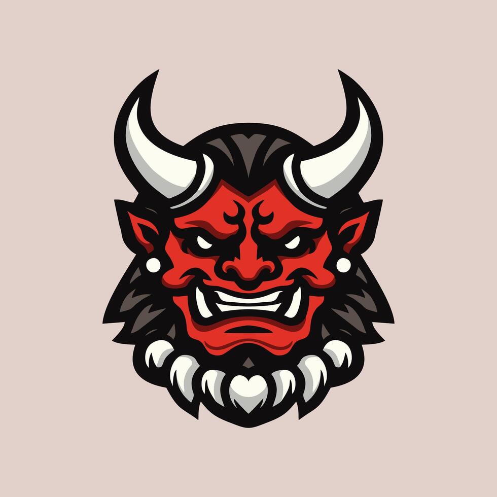 Devil head mascot logo design vector