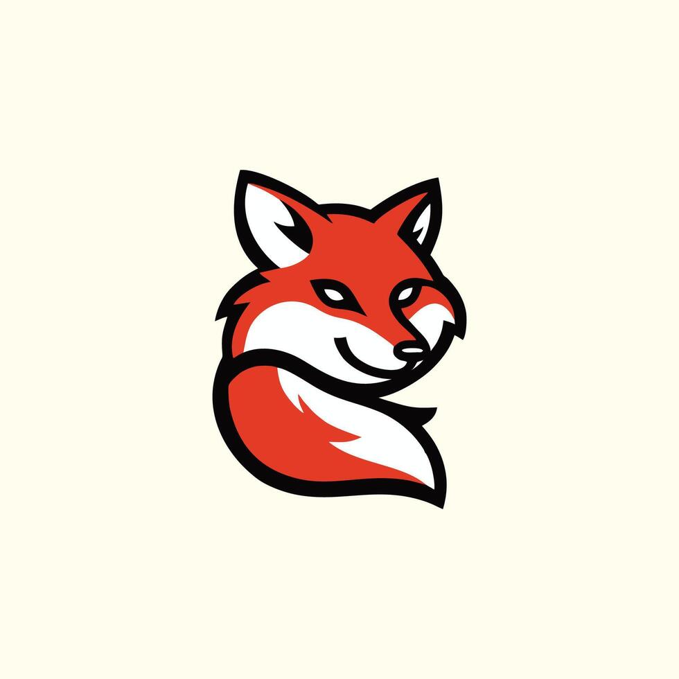 A red fox head logo on a white background vector