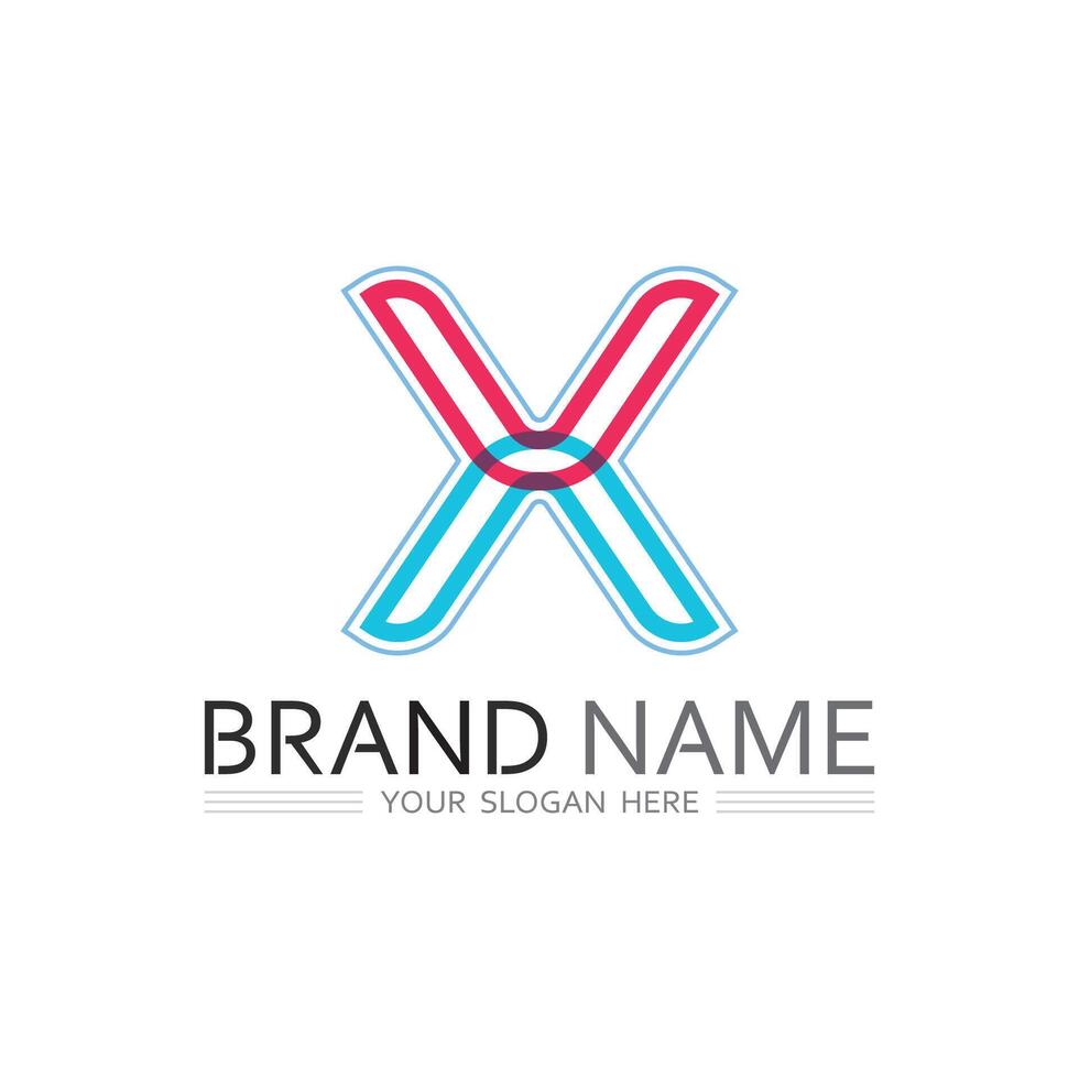 X Typography Logo Design for Professional Branding and Visual Identity vector