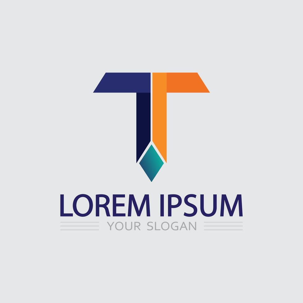 letter T logo image and font T design graphic Company Logo for Business Identity vector