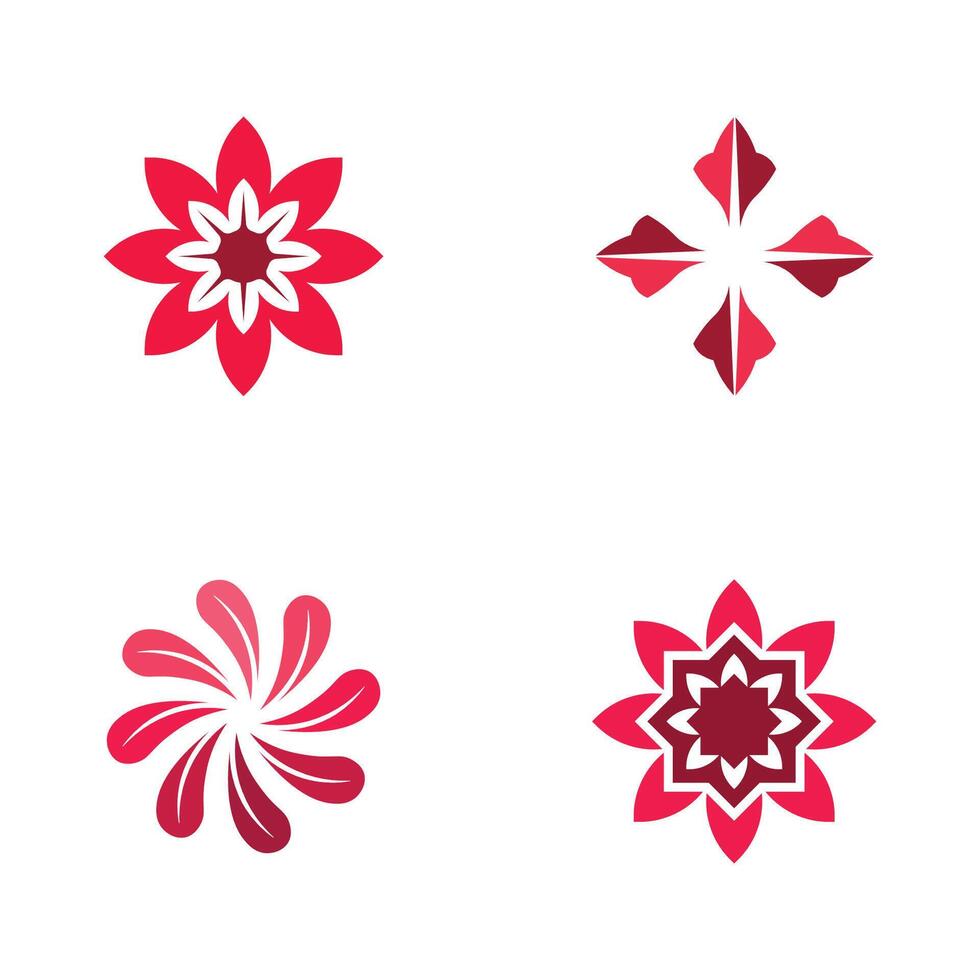 Symmetrical Botanical Badge with Bloom Motif and Stylish Outline vector