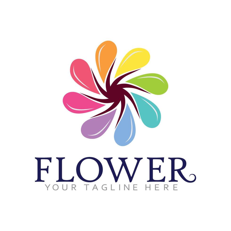 Elegant Floral Logo with Blooming Petals and Graceful Lines vector