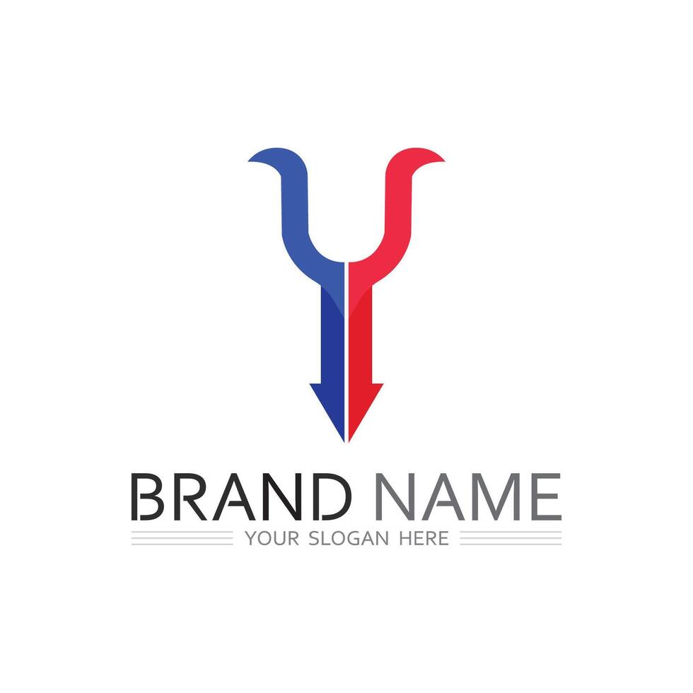 Abstract Letter Y Icon Design in Flat Style for Company Brand Identity vector
