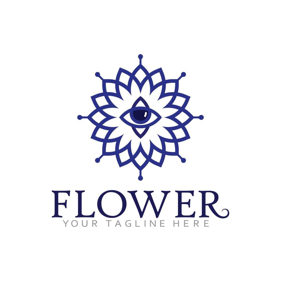 Bloom Logo with Decorative Floral Elements and Balance vector