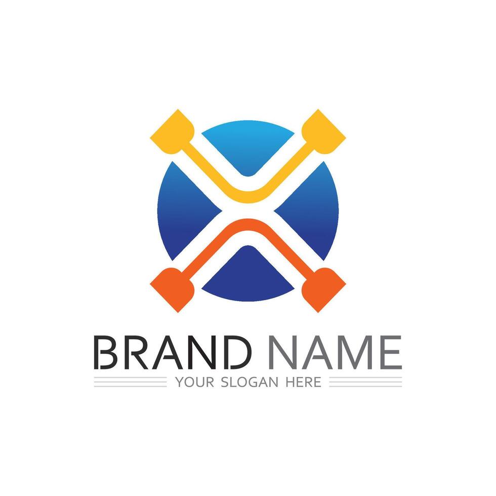 Unique X Letter Logo with Symmetrical Line Pattern for Company and Branding vector