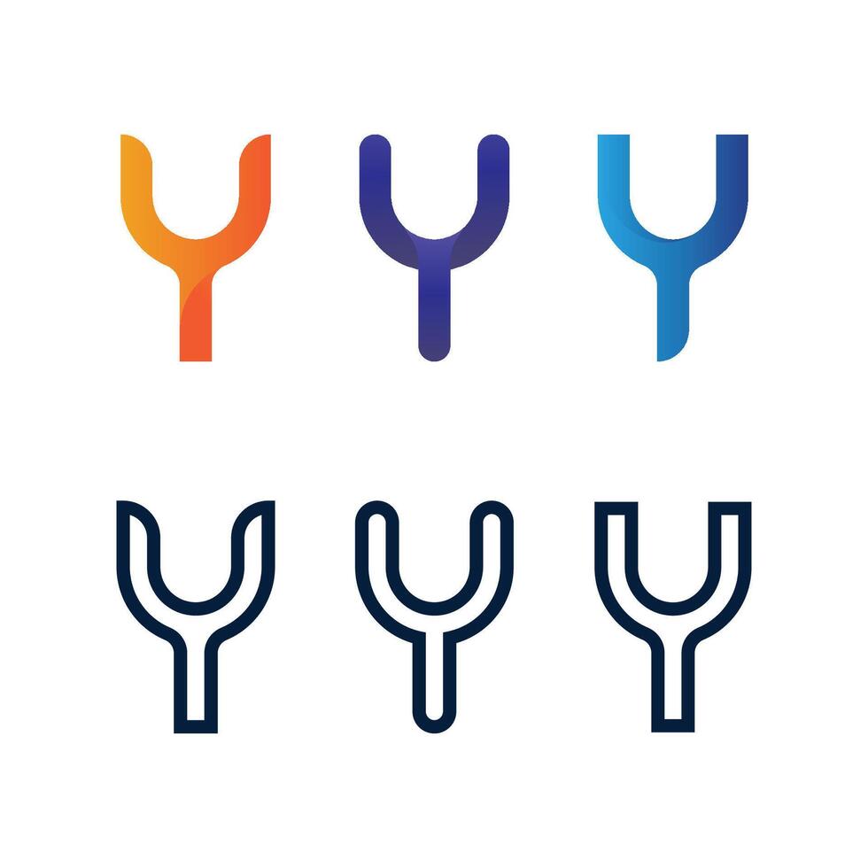Gradient Y Logo set for Elegant and Unique Branding vector