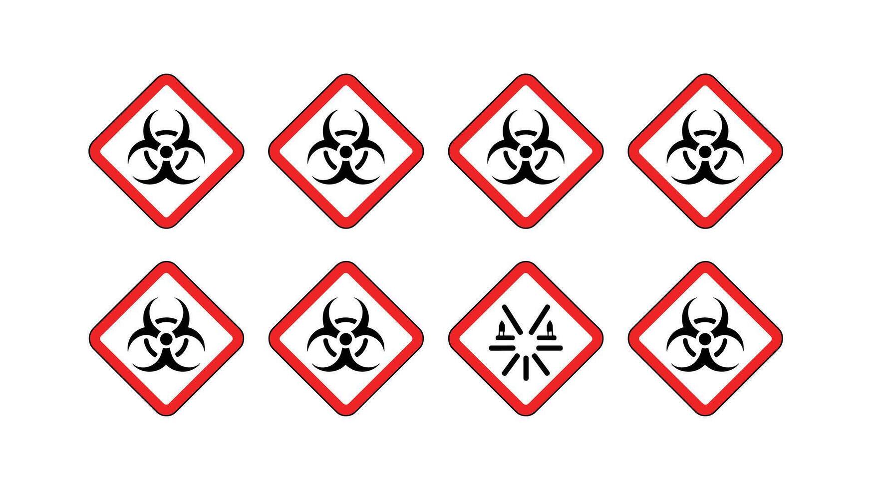 GHS Hazard Pictograms Biohazard, Explosives, and Other Hazards Signs Compilation vector