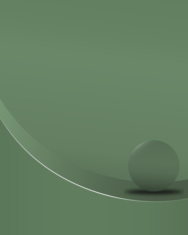 Minimalist Green Abstract Background with 3D Sphere vector