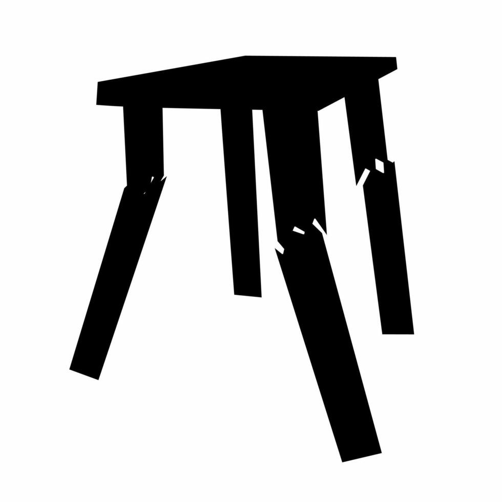 Broken chair illustration on white background. vector
