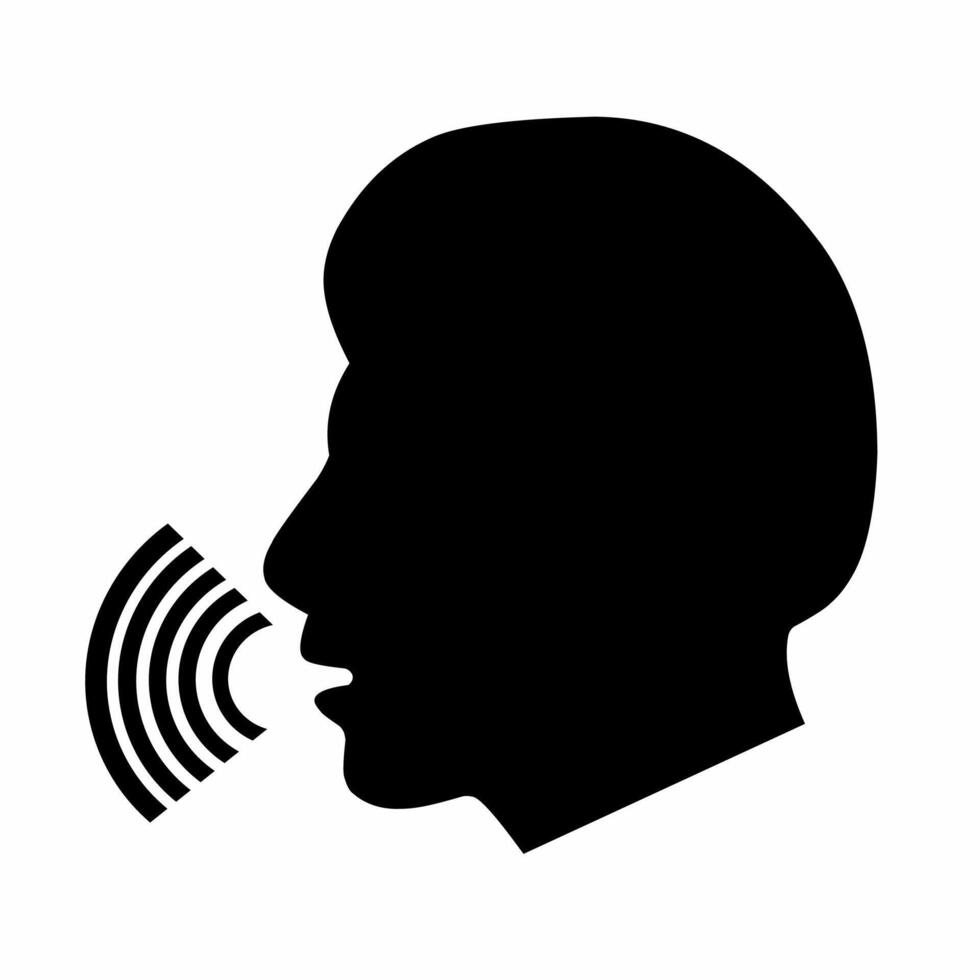 icon of speech sign. Voice control and interaction. Talking head concept isolated on white background. illustration vector