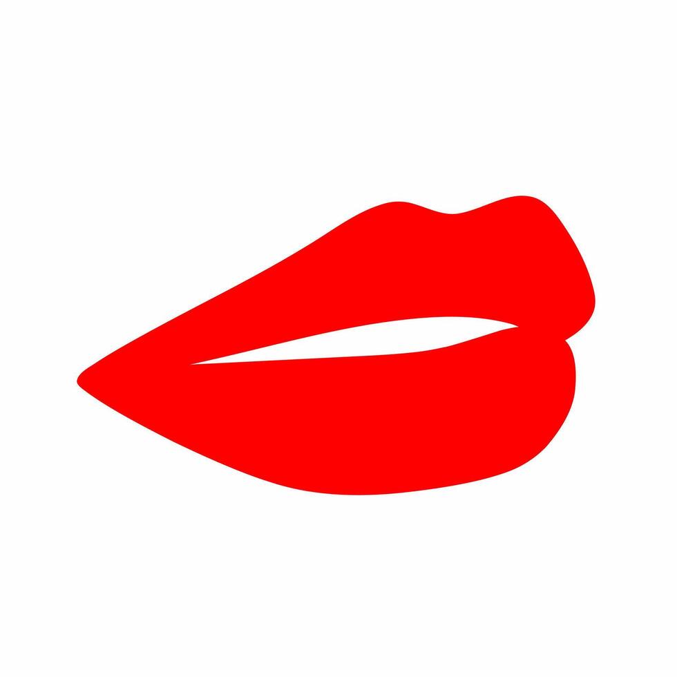 Red female lips isolated on white background. vector
